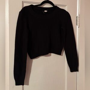 H&M Divided Black Cropped Knit Sweater Size 2